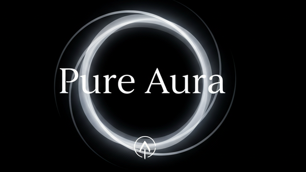 pure aura shop logo black  background  